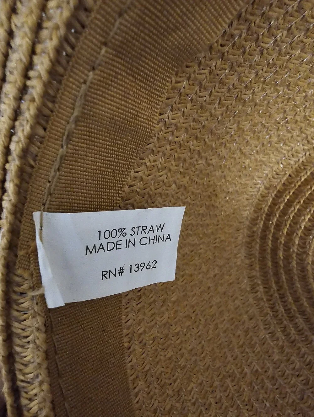 Source Unknown Tan Straw Braided Beach Sun Hat with Multicolor Band